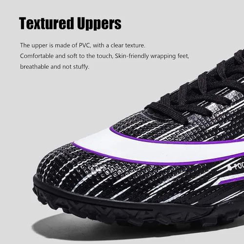 Vista 3 de Men's Soccer Shoes Football Cleats Indoor High-Tops Lace-Up Non-Slip Spikes Turf Boots