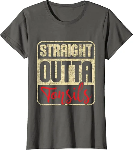 Vista 46 de Straight Outta Amígdalas - Camiseta de recuperación de cirugía de eliminación de amígdalas Asphalt Grey