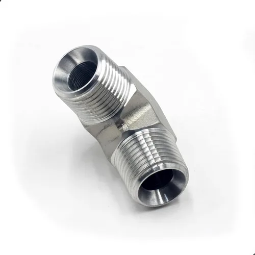 Vista 6 de HFS (R) SS304 Instalación de tubería, 90 grados Barstock Street Codo, 1/2" macho NPT x 1/2" macho NPT
