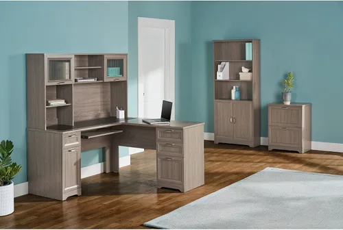 Vista 8 de Realspace® Magellan - Escritorio esquinero en forma de L de 59 pulgadas de ancho