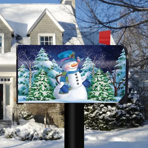 Vista 2 de Briarwood Lane - Funda para buzón de tamaño estándar - Celebración de nevadas invernales para cubierta de buzón de invierno