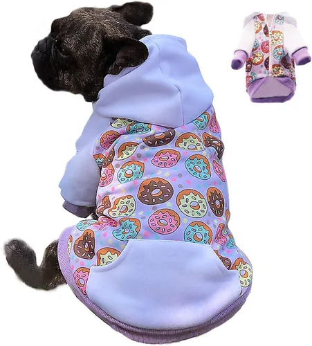 Vista 12 de Sudaderas azules con capucha para perros pequeños y medianos, sudadera con capucha de Navidad con bolsillo, sudadera con capucha para mascotas