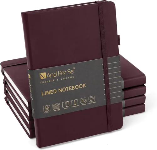 Vista 84 de ⩓ Per Se Cuaderno de Diario con Líneas (3 Paquetes), 160 Páginas Papel Grueso 100GSM, A5 Tapa Dura Cuadernos con Rayas Universitarias para Escribir