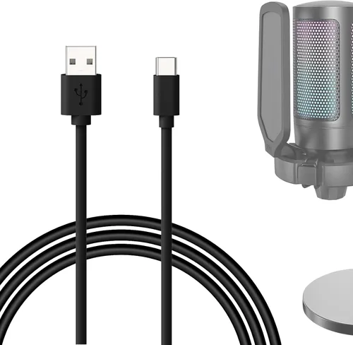 Vista 7 de GEEKRIA for Creators - Cable de micrófono USB A a tipo C de 10 pies / 3 M, compatible con Fifine AmpliGame A6, HyperX QuadCast S, SoloCast, Logitech