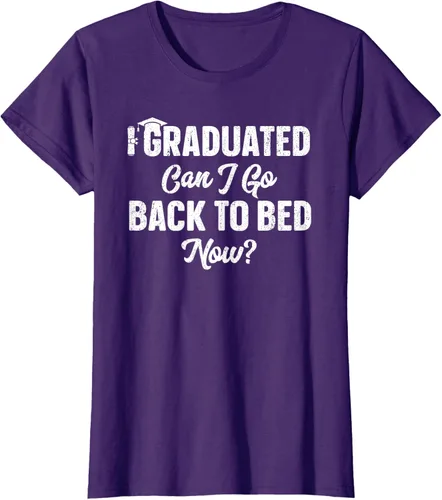 Vista 8 de Graduation Gift For Her Camiseta I Graduated Can I Go Back To Bed Now, Negro