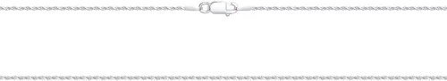Vista 3 de Collar de cadena de cuerda maciza fina de plata de ley 925 de 0.039in, sin níquel, fabricado en Italia, disponible de 16, 18, 20, 22 y 24 pulgadas