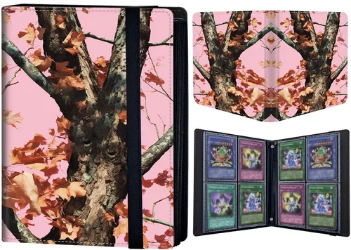 Vista 10 de Carpeta de tarjetas coleccionables de 4 bolsillos para 400 tarjetas, libro con banda elástica que se adapta a la mayoría de tarjetas de tamaño Flor