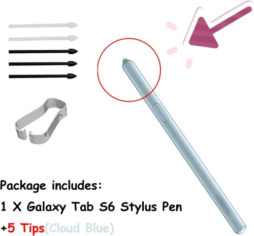 Vista 6 de Galaxy Tab S6 - Repuesto de lápiz capacitivo para Samsung Galaxy Tab S6, Tab S6 Pen repuesto para Galaxy S6 Stylus Touch S Pen con punta + aguja