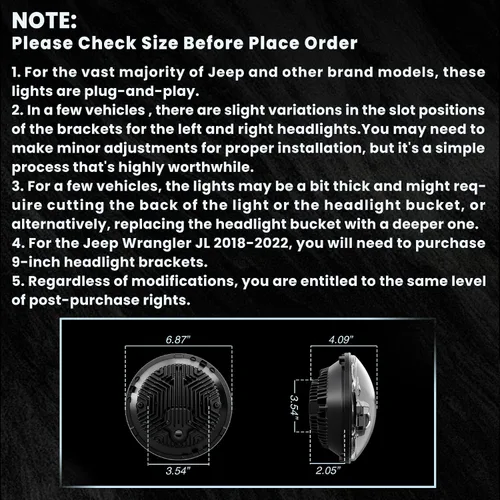 Vista 7 de HWSTAR 2025 Nuevo 1000% brillante antideslumbrante 7 pulgadas Halo LED faros redondos compatibles con Jeep Wrangler JK JKU TJ LJ Mazda Miata Chevy