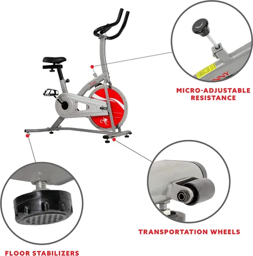 Vista 3 de Sunny Health & Fitness Smart Magnetic Indoor Cycling Bike, Stationary Exercise Cardio Equipment, Free SunnyFit Training App