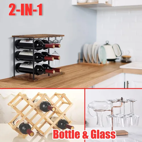 Vista 5 de LIANTRAL Estantes de vino, soporte moderno para botellas de vino