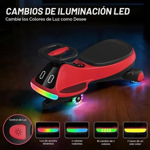 Vista 5 de Umatoll Coche eléctrico de 12 V para niños, regalos de cumpleaños, juguete Negro y rojo