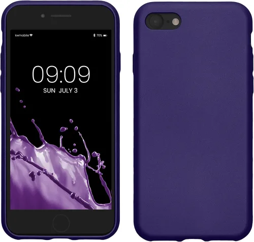 Vista 14 de kwmobile Funda compatible con Apple iPhone SE (2022) / SE (2020) / 8/7 - Funda protectora delgada de TPU para teléfono, acabado mate suave, remolino
