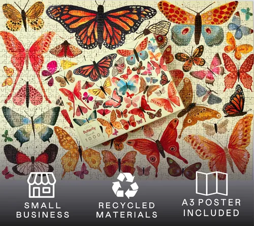 Vista 3 de Rompecabezas Elena Essex - Belleza de Mariposa Rompecabezas de 1000 Piezas para Adultos Rompecabezas de Jigsaw Mariposas Coloridas, Naturaleza
