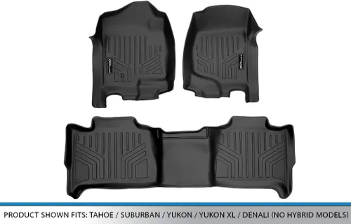 Vista 5 de MAXLINER - Juego de alfombrillas de 2 filas compatibles con Chevrolet Suburban 2007-2014 GMC Yukon 2007 - 2014