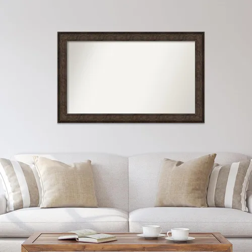 Vista 561 de Amanti Art Espejo de pared personalizado no biselado (25 x 25 pulgadas), marco de bronce acentuado, varios tamaños personalizados, espejo de baño