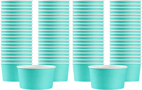 Vista 81 de Restaurantware Coppetta - Vasos de postre de 3 onzas, 50 tazas desechables para helado, tapas se venden por separado, cuencos de papel a cuadros
