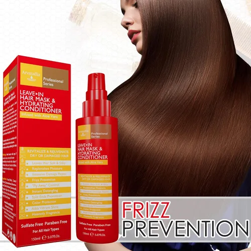 Vista 5 de Arvazallia Mascarilla capilar sin enjuague y acondicionador hidratante en aerosol para cabello seco o dañado, acondicionador e hidratante de grado
