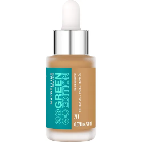 Vista 19 de Maybelline Green Edition Superdrop - Base de maquillaje de base de aceite tintado, base de cobertura natural ajustable formulada con aceite de 95