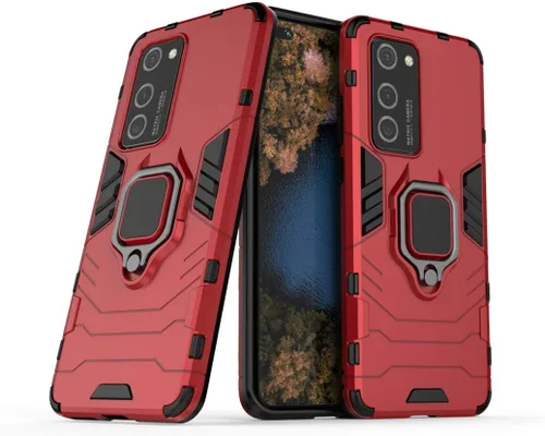 Vista 7 de LuluMain - Funda compatible con Huawei P40 Pro, soporte de anillo de metal (funciona con soporte magnético para automóvil), funda resistente de Negro