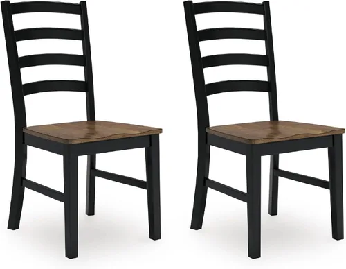 Vista 14 de Signature Design by Ashley Wildenauer Farmhouse - Banco de comedor de 50 pulgadas, marrón oscuro y negro