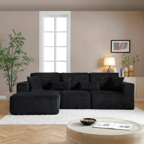 Vista 7 de Sofá seccional modular de 110", sofá seccional Cloud con asiento profundo, sofás tapizados sin huesos para sala de estar, sofá modular moderno