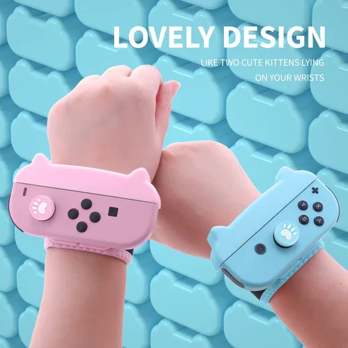 Vista 6 de NANANINO Dance Switch Wristband, Wrist Bands for Dance Switch 2023 2022 2021 2020 2019, Adjustable Elastic Straps for Joy-Cons Controller - PinkBlue