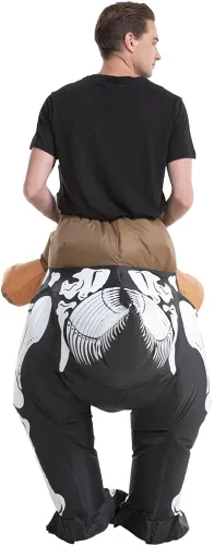 Vista 5 de Hsctek Disfraz inflable de dinosaurio de esqueleto para adultos