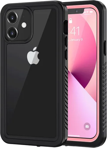 Vista 11 de Lanhiem Funda para iPhone 12, impermeable, a prueba de polvo, a prueba de golpes, con protector de pantalla integrado (no para iPhone 12 Pro), funda