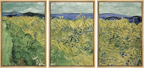 Vista 44 de wall26 Lienzo enmarcado para pared, juego de arte con flores de almendra de Vincent Van Gogh, naturaleza, ilustraciones de área silvestre, bellas