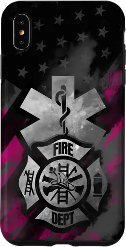 Vista 11 de EMT EMS Firefighter Pink Smoke Line USA American Flag Case for iPhone 17