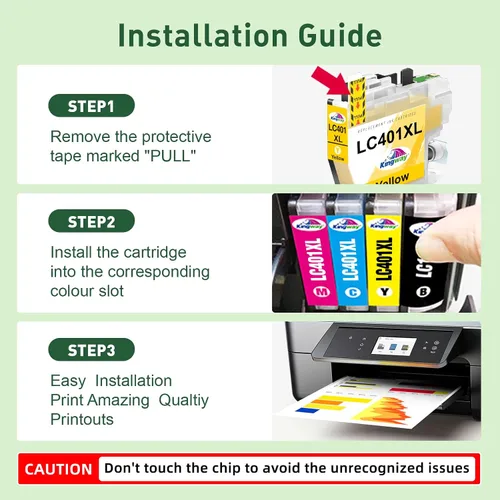 Vista 5 de KINGWAY LC401XL - Cartuchos de tinta para Brother de alto rendimiento compatibles con cartuchos de tinta Brother LC401XL LC401XL 401 XL