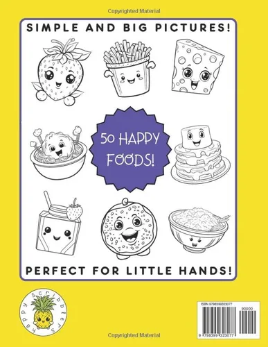 Vista 2 de Kawaii Coloring Book for Toddlers Yummy Foods Simple and Big Coloring Book for Girls and Boys Ages 1-5