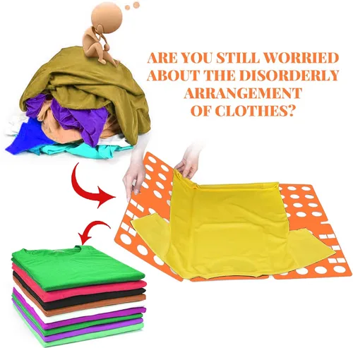 Vista 2 de Tableros plegables de calidad para niños, carpeta de ropa mágica para niños, organizador de puentes, plegable, ahorra tiempo, soporte plegable