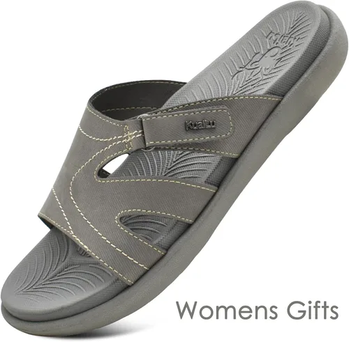 Vista 8 de KuaiLu - Sandalias ortopédicas de moda para mujeres, ligeras, tipo tenis deportivos, con plantilla de goma suave. Sandalias con cierre tipo slip-on