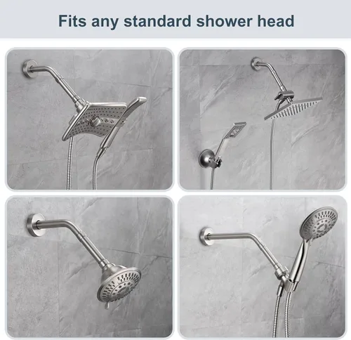 Vista 4 de BRIGHT SHOWERS Brazo Extensor de Ducha para Cabezal de Lluvia y de Mano, Brazo de Extensión de Cabezal de Ducha de 4 Pulgadas, Extensión de Tubo