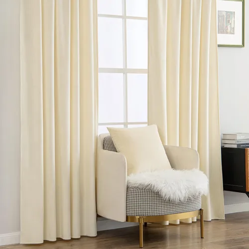 Vista 7 de MIULEE Cortinas de terciopelo de 84 pulgadas de largo, 2 paneles de cortinas de lujo para oscurecer la habitación, para dormitorio, sala de estar