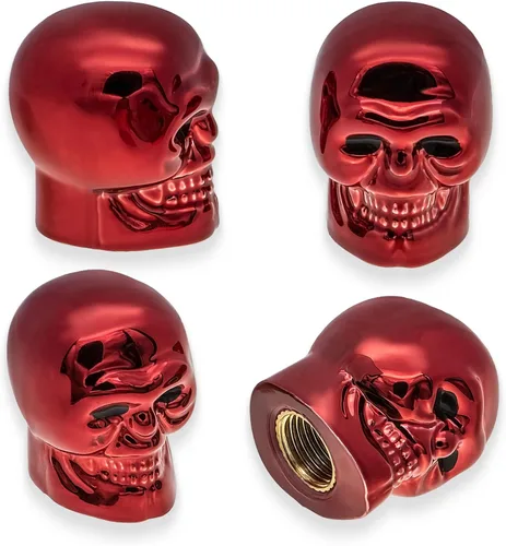 Vista 26 de 4 piezas de tapas de válvula de neumático estilo Cobra, forma de cabeza de serpiente, tapas universales de válvula de neumático con núcleo de cobre