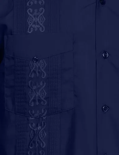 Vista 5 de NE PEOPLE Camisa de manga corta con botones de guayabera cubana para hombre, S-4XL