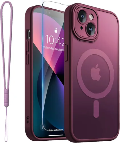 Vista 36 de ROYBENS Funda transparente mate para iPhone 12 Pro-Max compatible con Magsafe, protección completa de lente de cámara, protector de pantalla, correa