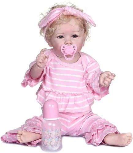 Vista 2 de Ropa de muñeca Reborn para niña, accesorios de traje rosa para muñecas Reborn de 20 a 22 pulgadas