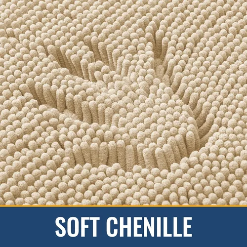 Vista 3 de Arotive Alfombras de baño de felpilla extrasuaves y absorbentes, de 24 x 16 pulgadas, lavables a máquina, parte trasera de goma antideslizante