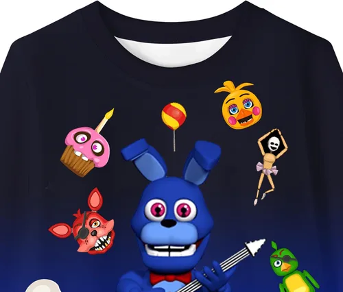 Vista 4 de IbdrY Freddy's - Juego de camisa de juego para niños, camiseta y pantalones, 2 piezas, caricaturas, gráfico, casual, manga larga, ropa para el hogar