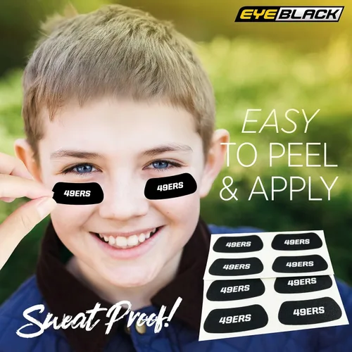 Vista 4 de EyeBlack Adhesivo para debajo de los ojos para universidad/universidad, escuela secundaria, fútbol profesional, sóftbol, béisbol, deportes