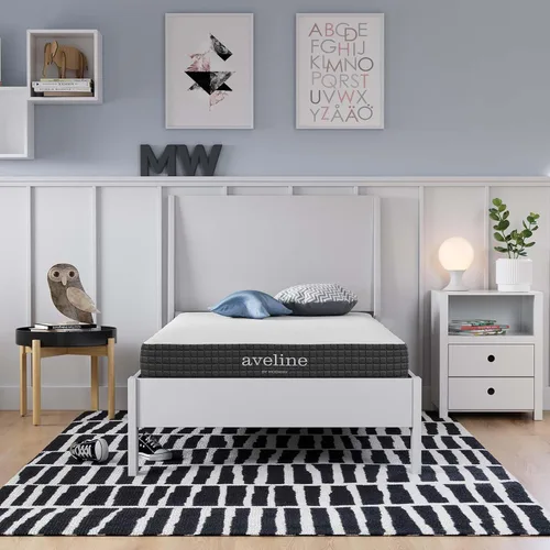 Vista 2 de Modway Aveline - Colchón de 6 pulgadas de espuma viscoelástica con infusión de gel con certificación CertiPUR-US, colchón estrecho de tamaño Twin