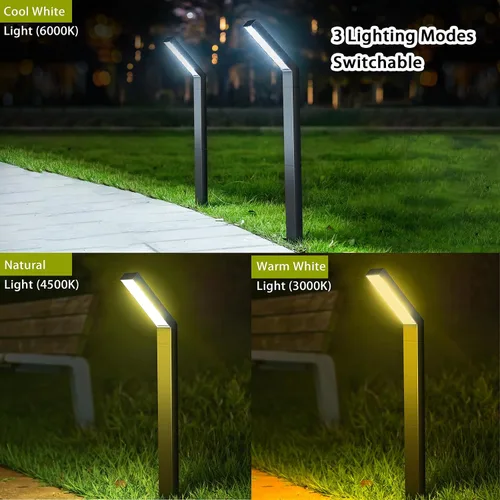 Vista 4 de Luces solares para caminos al aire libre, paquete de 2