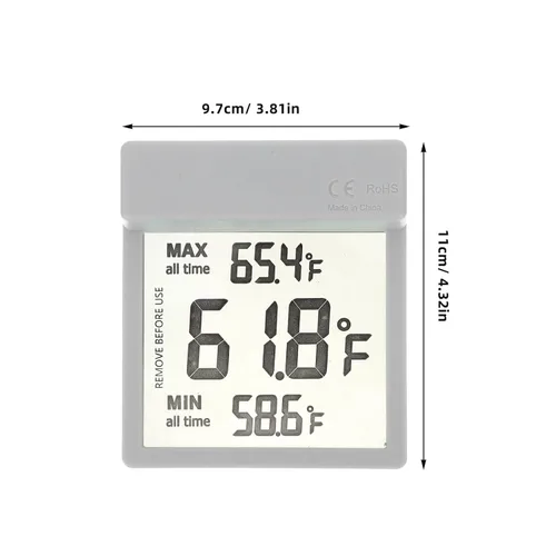 Vista 2 de Termómetro digital LCD para pecera con cable externo, pantalla de doble Celsius y Fahrenheit, indicador de temperatura del agua del acuario