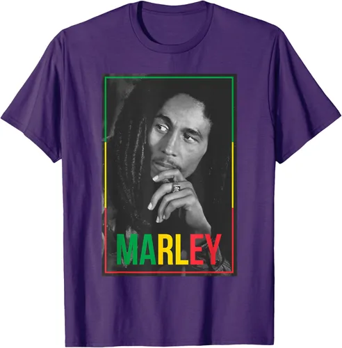 Vista 63 de Camiseta blanca oficial de Bob Marley Photo S Negro
