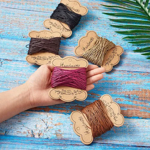 Vista 8 de Craftdady - Hilo encerado, Algodón, 5 colores, 155 yardas, 1mm