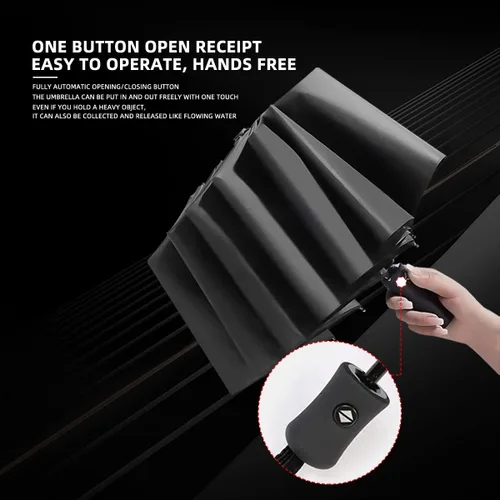 Vista 3 de vaitarkli Paraguas plegable con interruptor de un botón automático, resistente al viento, sombrilla de viaje